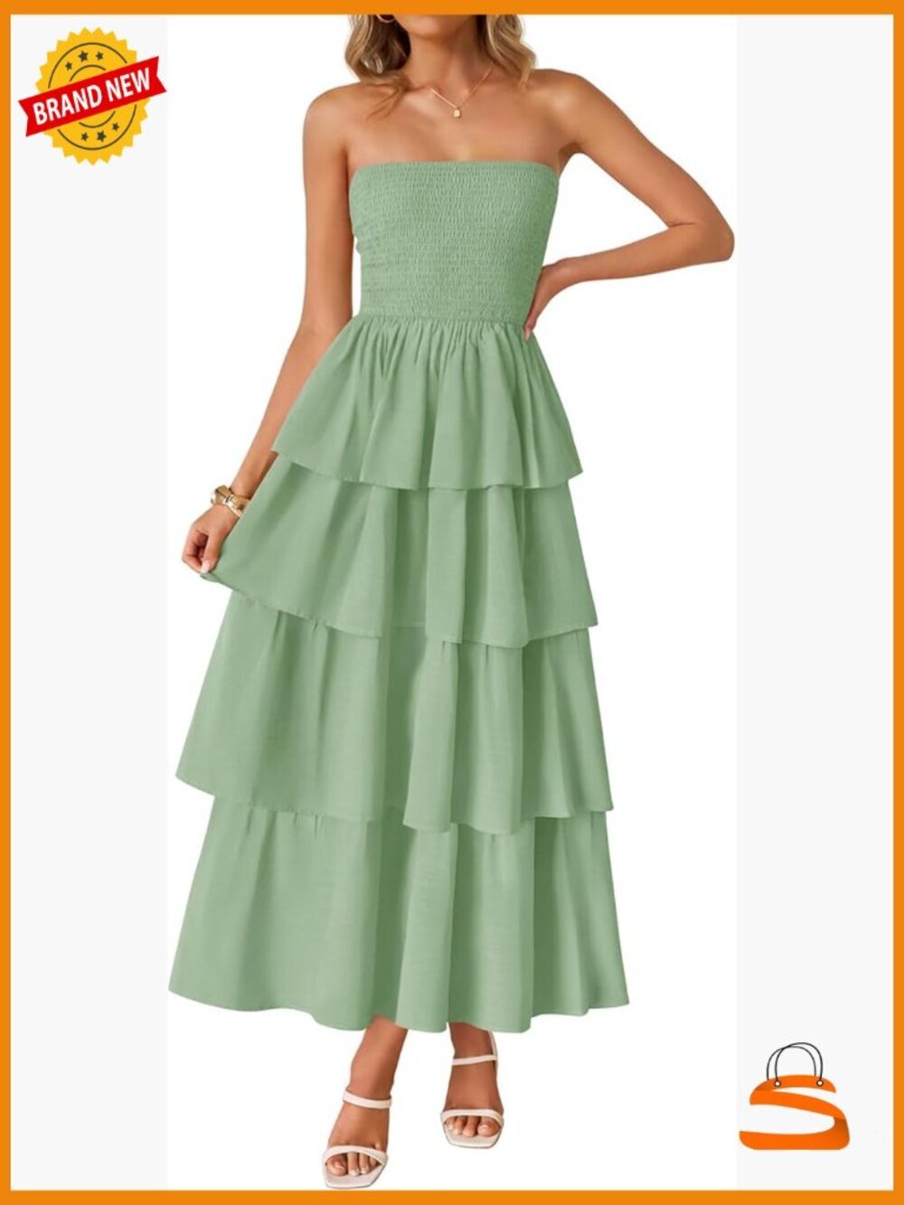 Strapless Smocked Maxi Beach Sundress